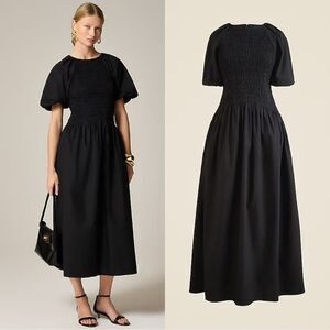 NWT J CREW Meadow dress in cotton poplin in black